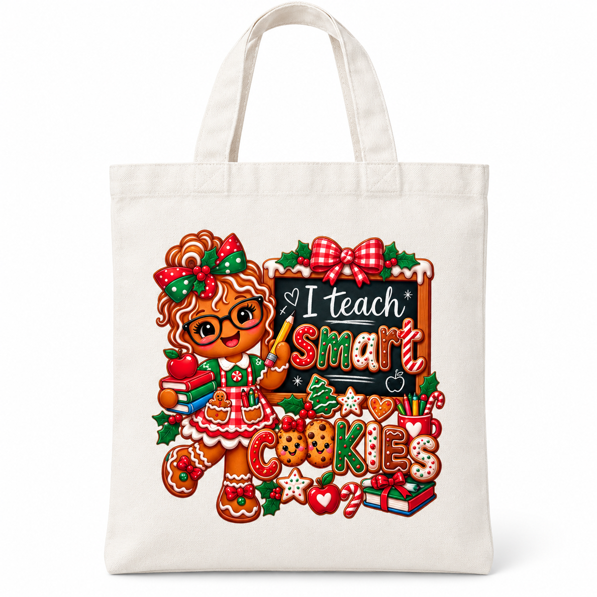 I Teach Smart Cookies Christmas Teacher Tote Bag